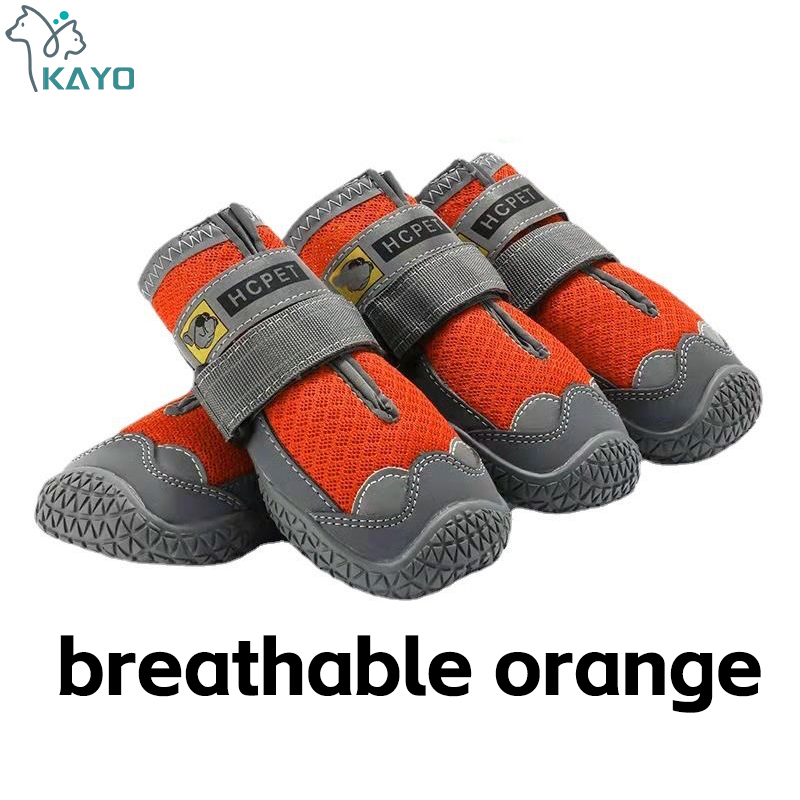 4 pièces/ensemble chaussures pour chien de compagnie bottes imperméables réfléchissantes pour chien neige pluie chaussons pour animaux de compagnie chaussettes antidérapantes chaussures pour chien de taille moyenne et grande: XL / YELLOW