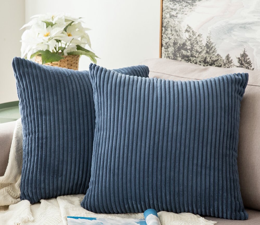 1 stk 45*45/30*50cm flocking fløjl pudebetræk pink grå blå kaffe blødt hjem dekorativt pudebetræk: Blå / 30 x 50