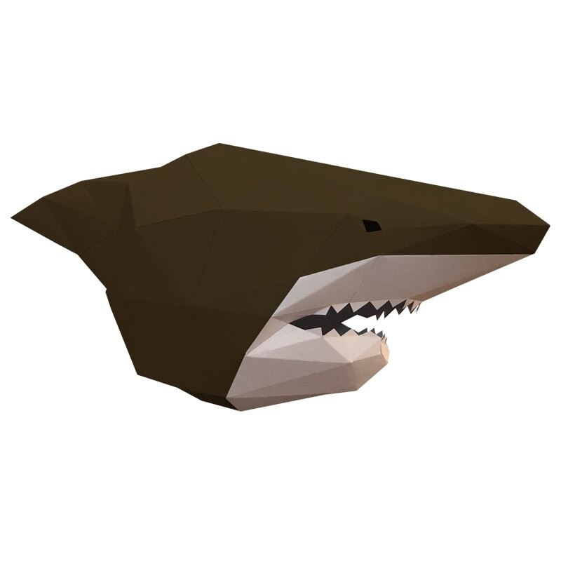 Handmade Three-Dimensional Paper Mold DIY Shark Mask Headgear Men's Fancy Dress Ball Party Halloween Photography Props: A