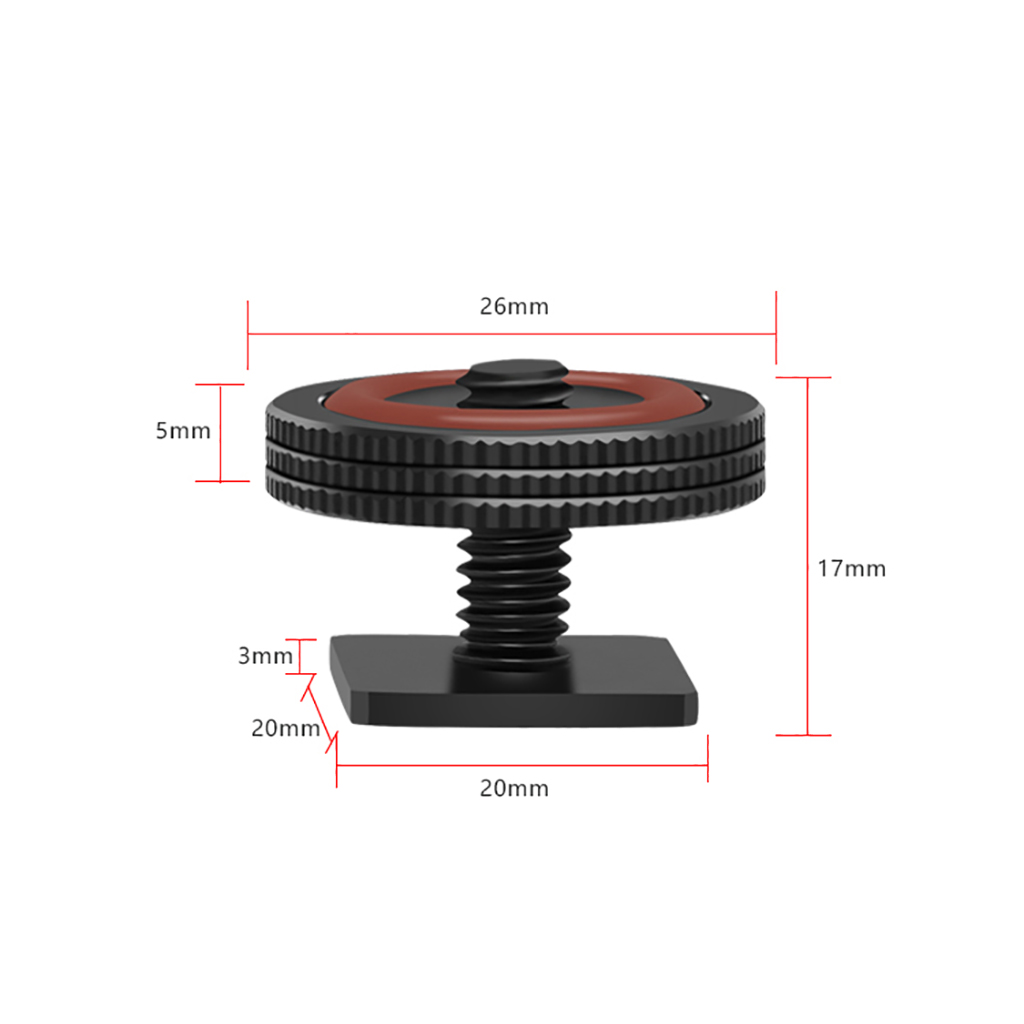 Adaptador de Base de montaje en Zapata fría y , tornillo de cabeza de trípode de 1/4 pulgadas, soporte de luz de Flash para cámara DSLR, monopié, soporte de Monitor de micrófono