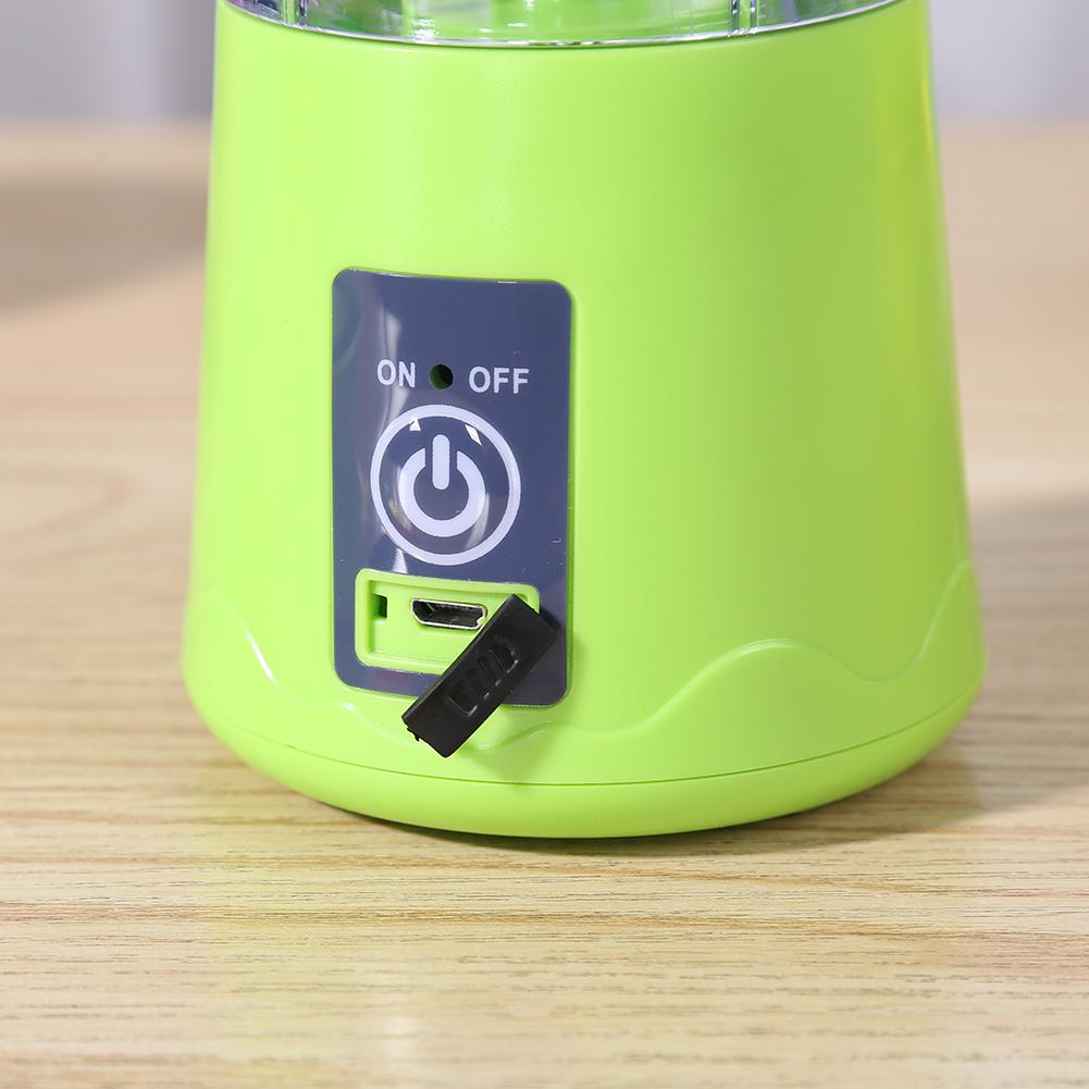 Licuadora eléctrica de 380ML para hogar, máquina exprimidora de frutas portátil, mezclador de jugo de vegetales, procesador de alimentos recargable por USB