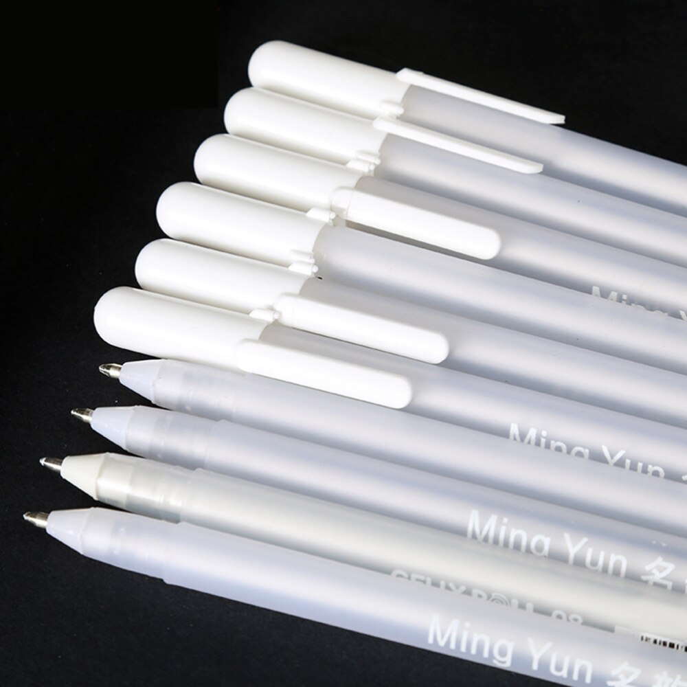 6 Pcs White Oil Based Paint Pen Markers Fine Point Tips Permanent Ink that Works on Glass Wood Metal Rubber Rocks Stone Arts Cra