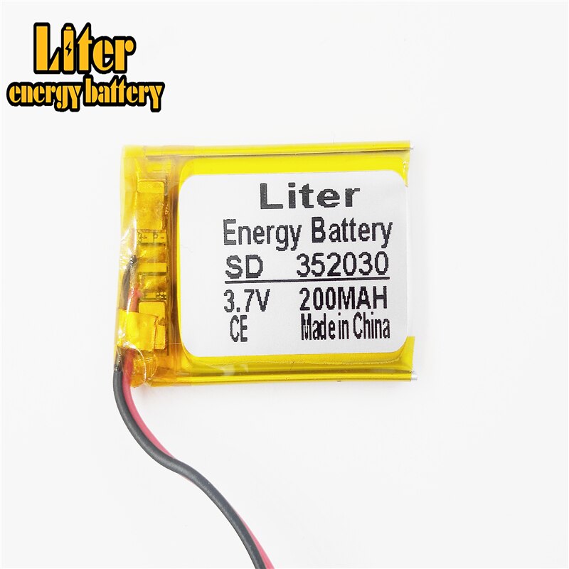 Bluetooth headset battery 3.7V lithium polymer battery 352030 200mAh MP3 MP4 MP5 polymer battery