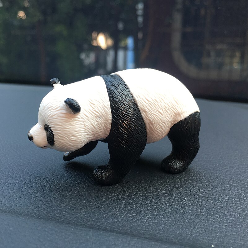 Sød panda bil ornamenter dekoration panda dukke model mini panda dukke bil midterkonsol dekoration bil tilbehør interiør: Guld