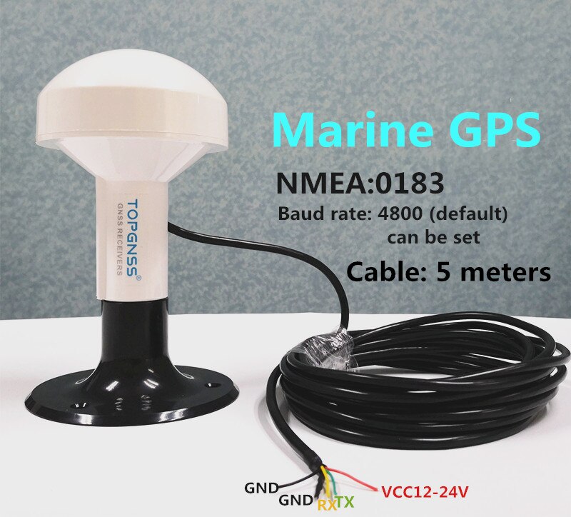 24 V, ontvanger GNSS ontvanger, RS232,, boot marine GPS ontvanger antenne met module, Kabel 5 m 4800 baudrate