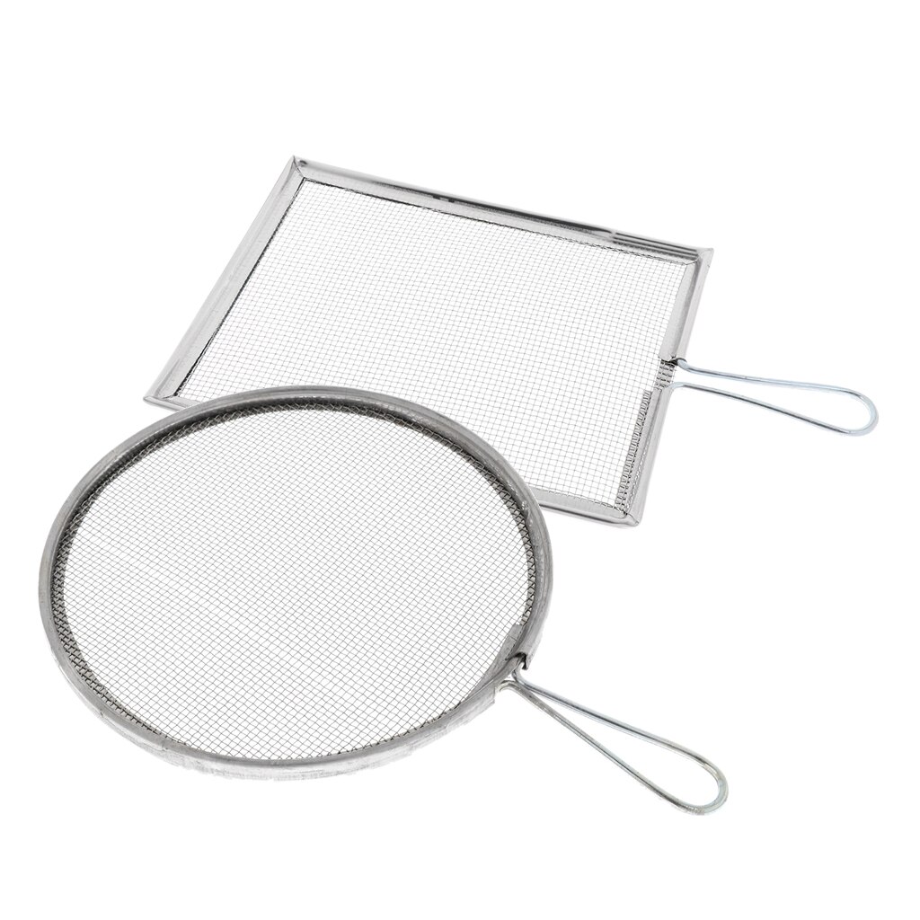 2x Ceramic Glaze Filtering Tools Steel Screen Mesh Strainer Filter with Handles Sieve Pottery Craft
