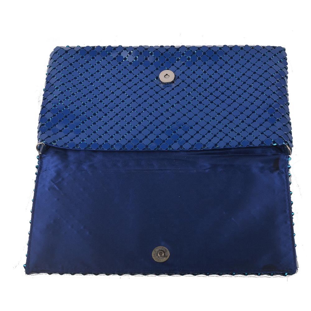 Women's Handbags and Purses Royal Blue Purple Aluminum Evening Party Clutch Bags Ladies Casual Girls Day Clutches Retro