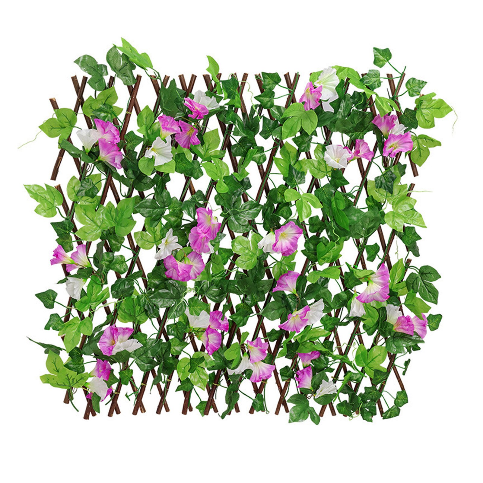 Retractable Artificial Garden Trellis Fence Expandable Faux Ivy Privacy Fence Wood Vines Climbing Frame Gardening Plant Decor