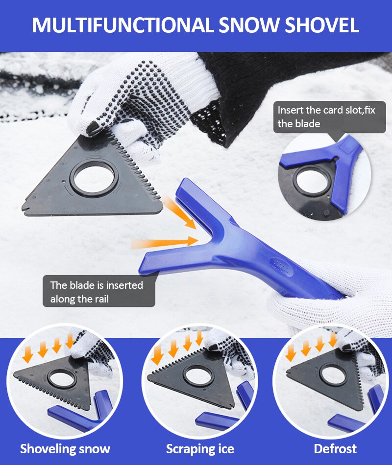 Multifunctionele Auto Sneeuw Remover Schop Multifunctionele Winter Voorruit Ice Sneeuw Schoon Ontdooien Ontijzelen Schop Wasstraat Accessoires