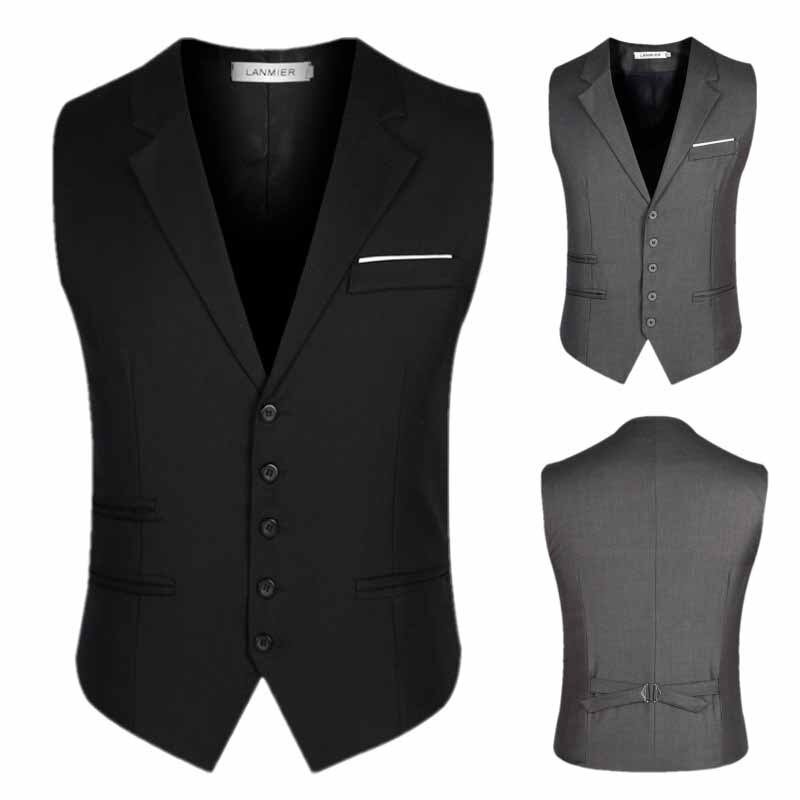 Plus Größe 4XL 5XL 6XL Herren Anzug Westen Einreiher Britischen Klassischen Blazer Nacken Kleid Weste Leisuer Herren Westen