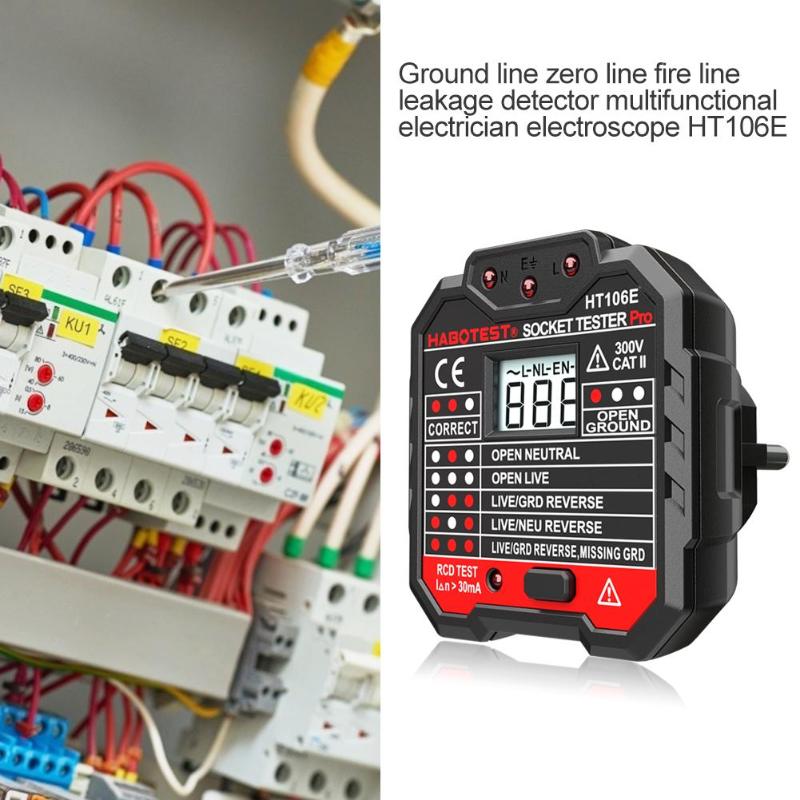 HABOTEST HT106E Digital Socket Tester Phase Check ... – Grandado