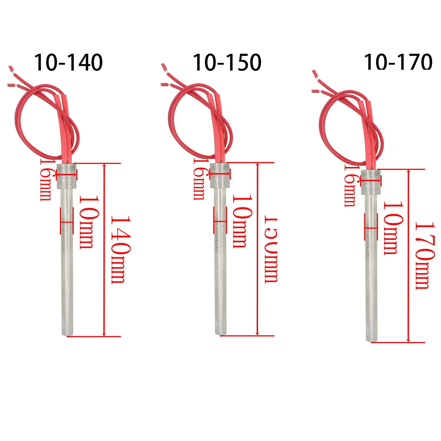 Bujía de encendido de resistencia de 220v 300w 350w para Estufa de pellets-diámetro 10mm-longitud 140 150 170 mm