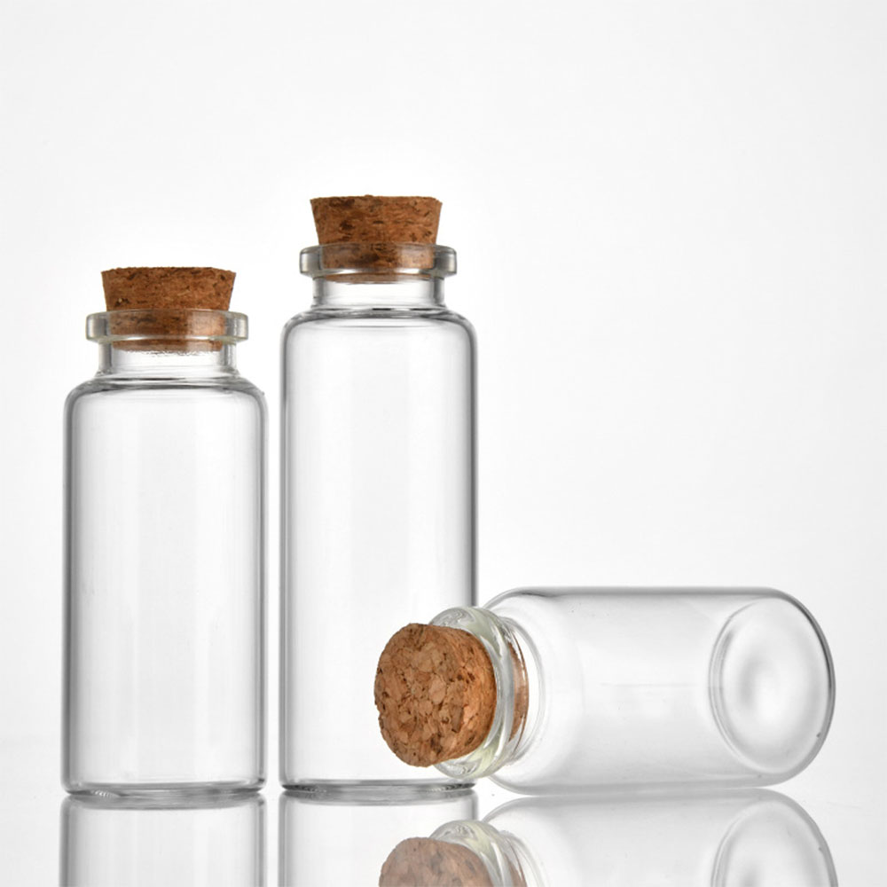 30 stk. 5ml 10ml 20ml 30ml 50ml klare glassflasker med korkpropper, ønskeflaske med melding, tom glassampulle, gjør-det-selv-dekorasjon