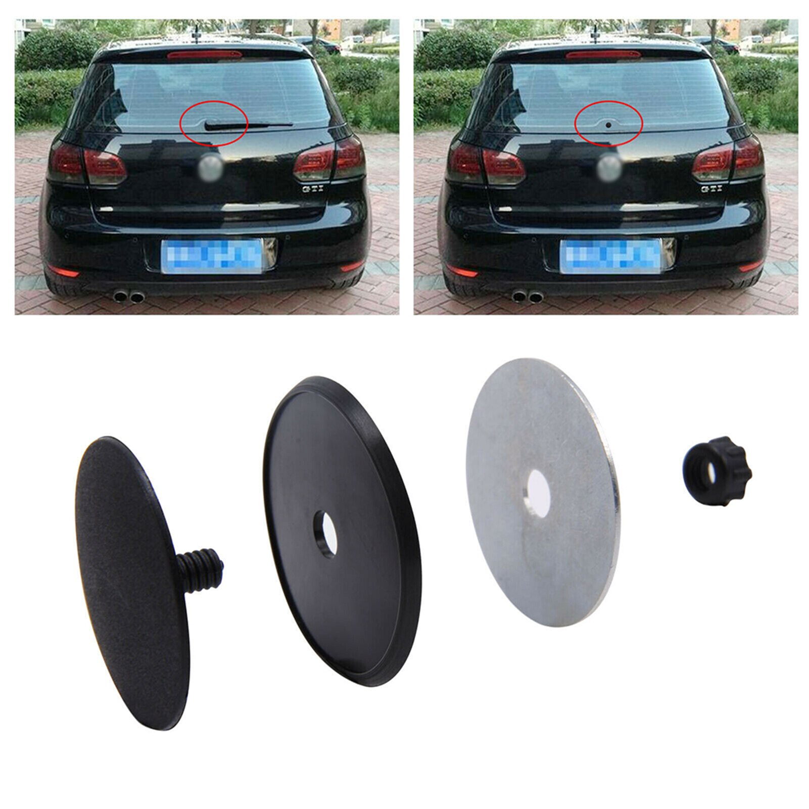 Kit de suppression d'essuie-glace arrière de voiture, bouchon étanche, adapté pour couvrir les trous de montage des antennes d'essuie-glace