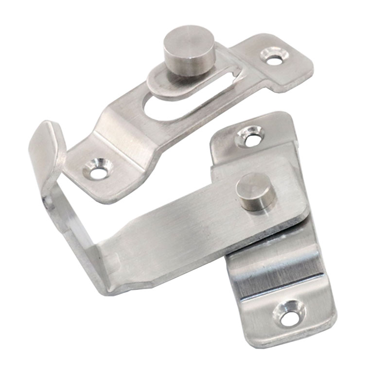 Perno de puerta de madera antirrobo de acero inoxidable, hebilla de bloqueo de cadena de seguridad, Pestillos de gabinete de muebles de ventana de hogar de Hotel, ferretería con broche