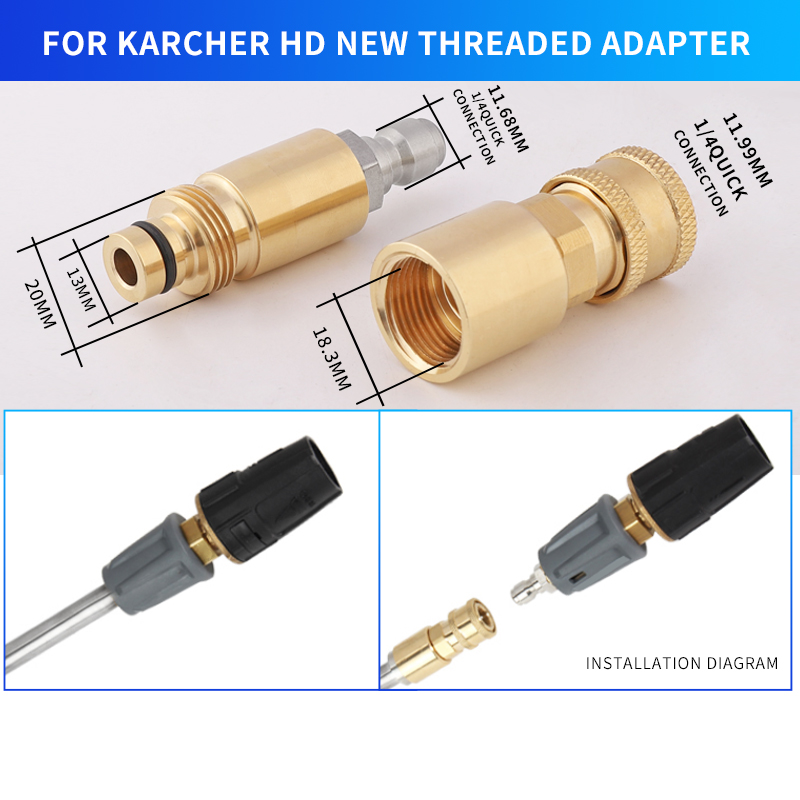 Adapter Für Karcher HD Hochdruck Washer Einige der Neue Und Alte Stil Für Karcher HD Waschen Pistole Wasser Rohr schlauch Schnell Verbindung: Farblos