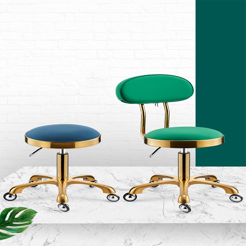 Roterende Lifting Schoonheid Kruk Kapper Stoel Ronde Gouden Kruk Rvs Stoel Kapper Kruk Kapsalon