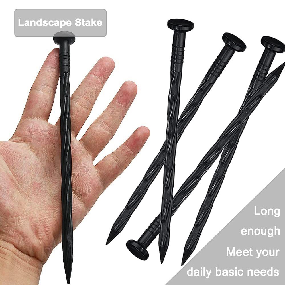 Lawn Landscape Edging Kit 16.5 ft Lawn Edging Include 15 Spikes Plastic Garden Edging Border for Landscaping Flower Gardens