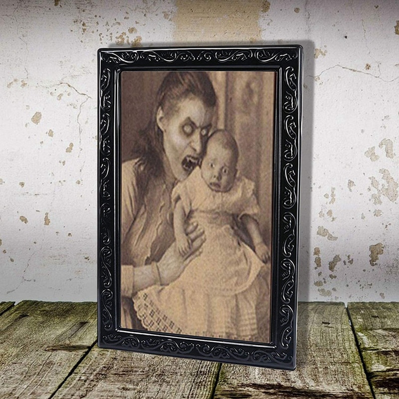 Practical 3 Pack Halloween 3D Lenticular Magic Hologram Wobble Pictures - Wall Portrait With Horror Scary Efficient As Decoratio