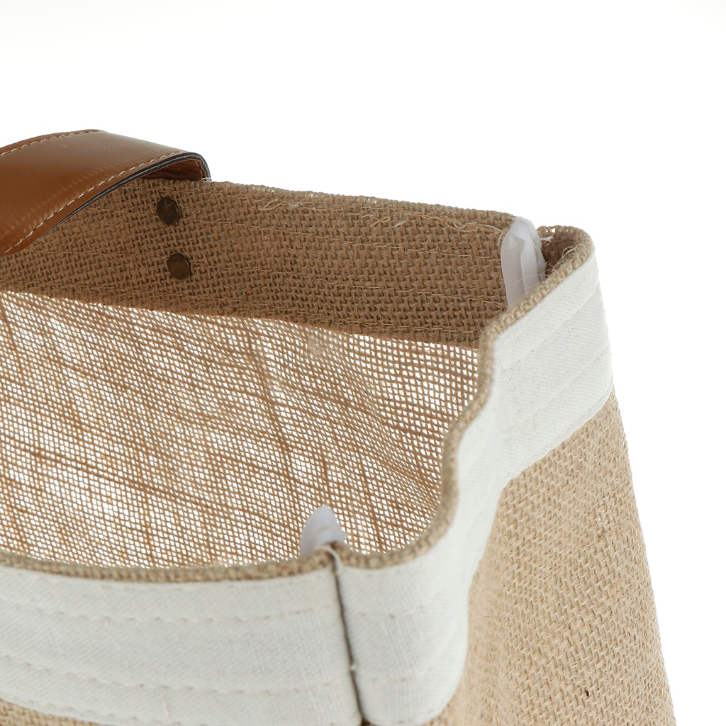 Reusable Grocery Shopping Bags – Large Collapsible Boxes With Leather Handle Made of Waterproof Jute Fabric S L