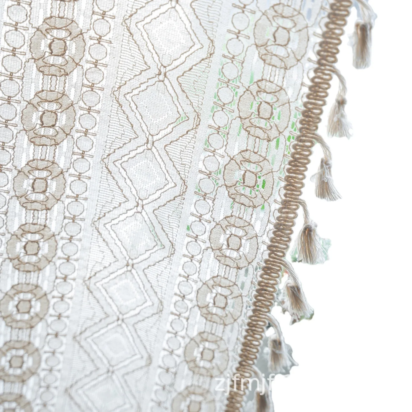 Rideau amissié à franges vintage de style américain, pour chambre à coucher, salon, baie vitrée, petit rideau de fenêtre fini