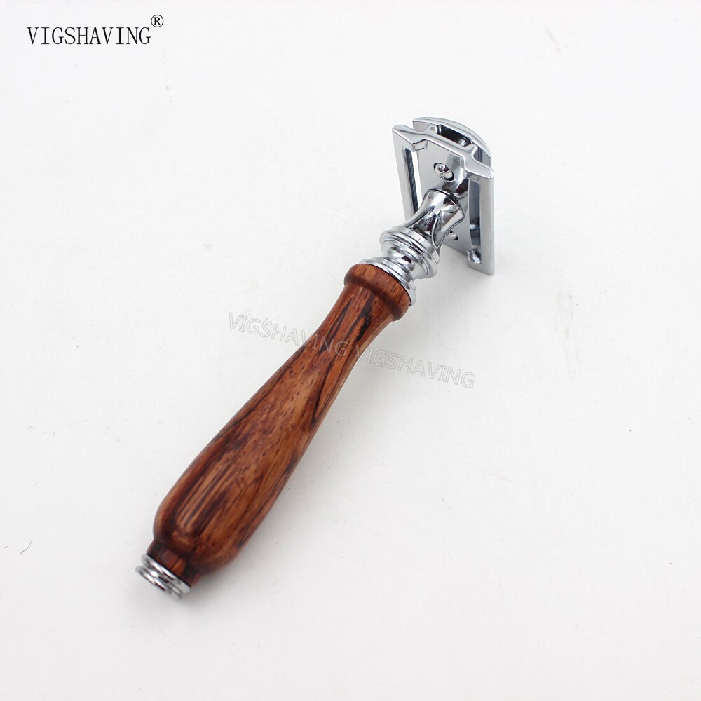 Bubinga træ håndtag dobbeltkant sikker barbermaskine