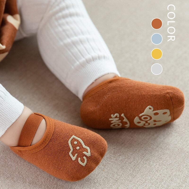 Wecute Newborn Baby Sock Cotton Short Anti Slip Ankle Socks Elastic Unisex First Walker Shoes For Infant Boys Girls Solid Color