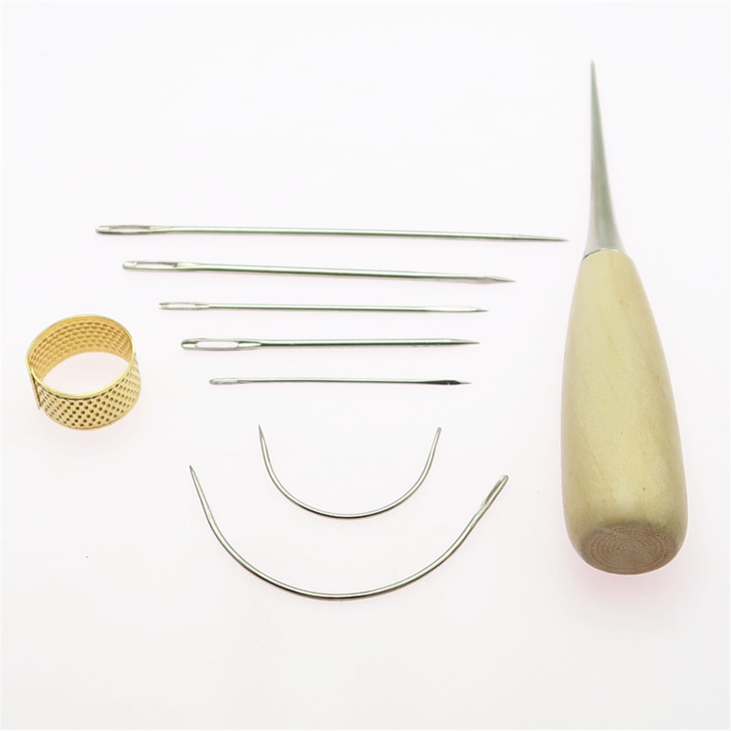 12 Pieces/Set Leather Waxed Thread Sewing Thread Needles Stitching Tools Kit
