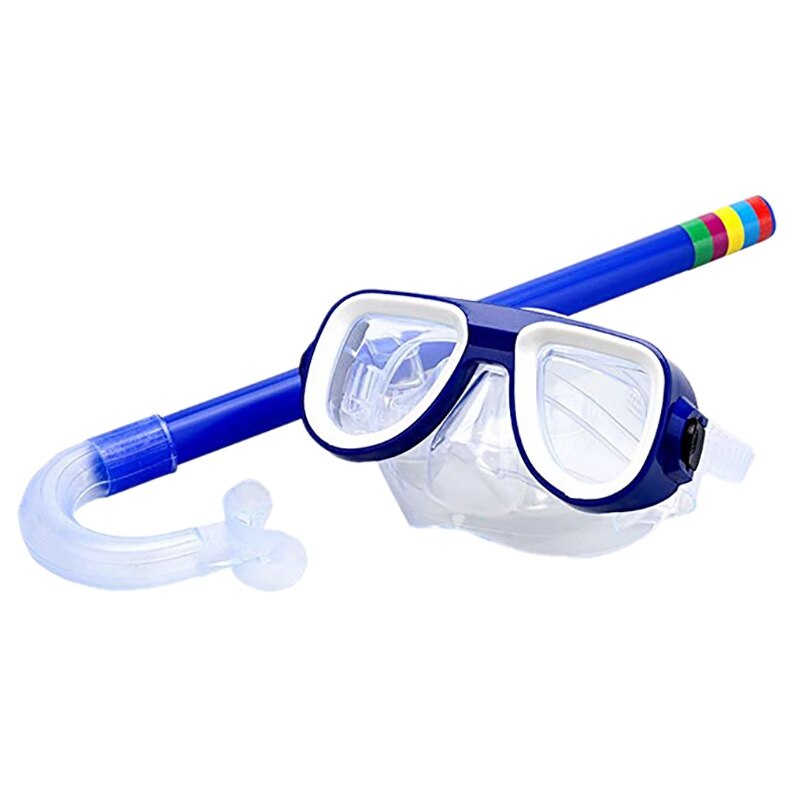 Gafas de natación para niños, máscaras de PVC para nadar y bucear, conjunto de máscara y esnórquel, accesorios de buceo subacuático: Azul