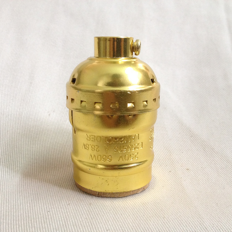 Aluminiumsockel  e26 ul lamphållare 110v/220v amerikanska små lampsockelbrytare gör-det-själv lamptillbehör: Brun