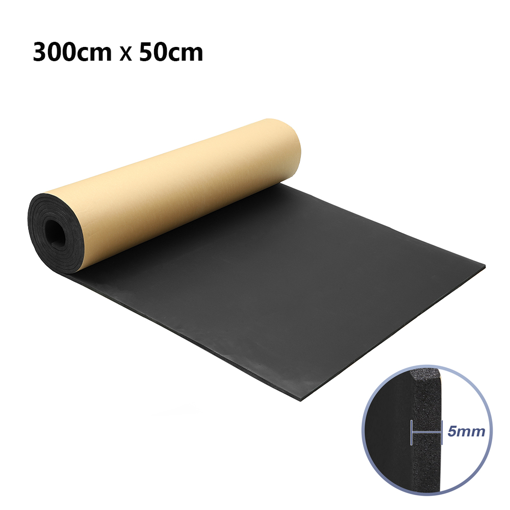UXCELL-alfombrilla amortiguadora de sonido, 420x40cm, 4mm, 18 pies cuadrados, almohadilla de aislamiento térmico Universal para puerta de coche, amortiguación de suelo, espuma autoadhesiva, 1 rollo