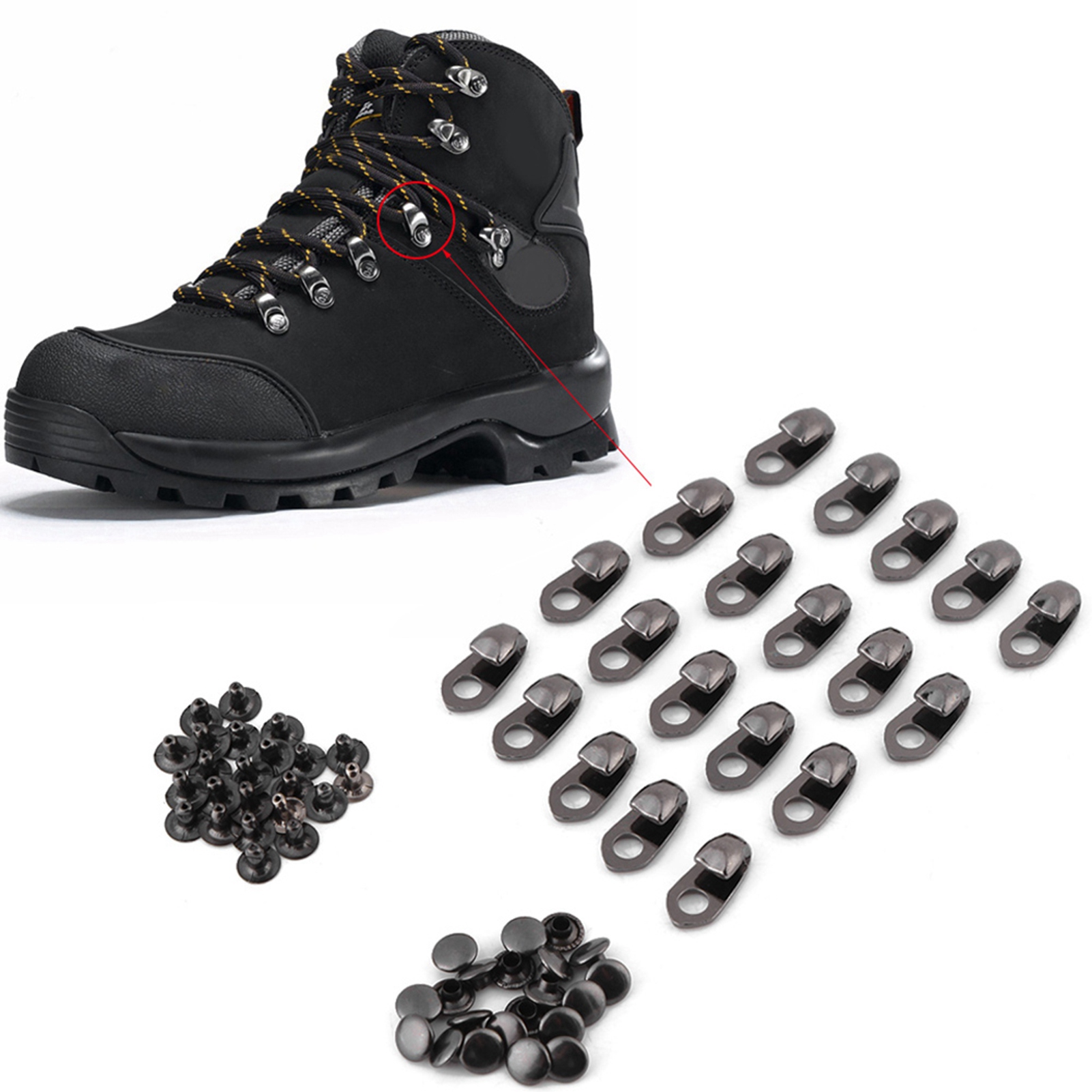 Boot Hooks Lace Fittings Boot Lace Hooks /set Boot Hooks Lace Fittings With Rivets for Repair/Camp/Hike/Climb Accessories