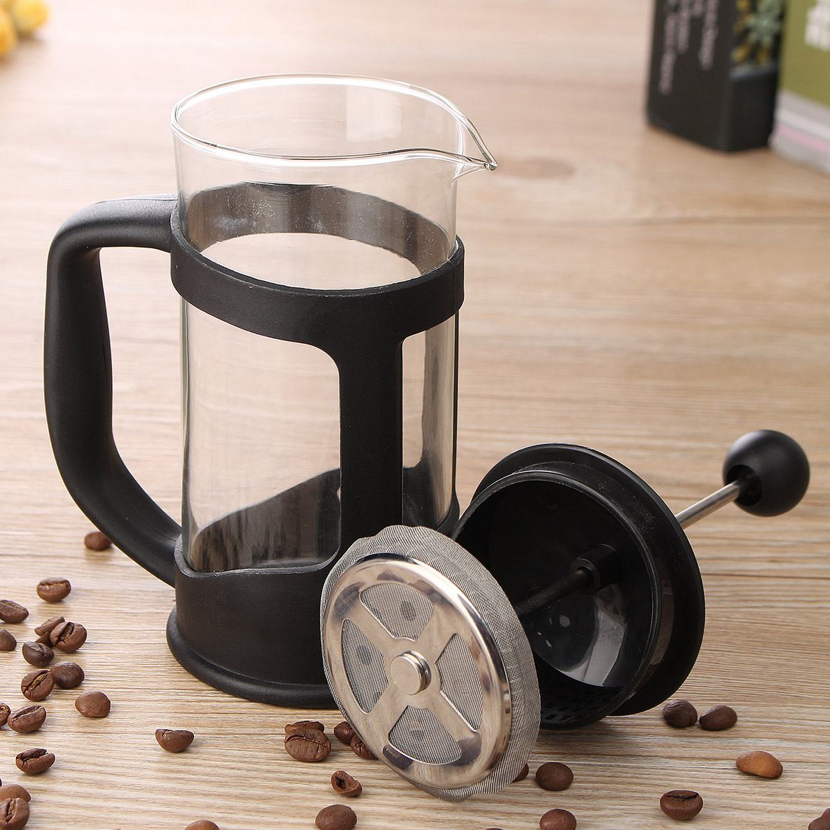 Cafetera a presión francesa, tetera de acero inoxidable de 350ML, herramientas de Barista