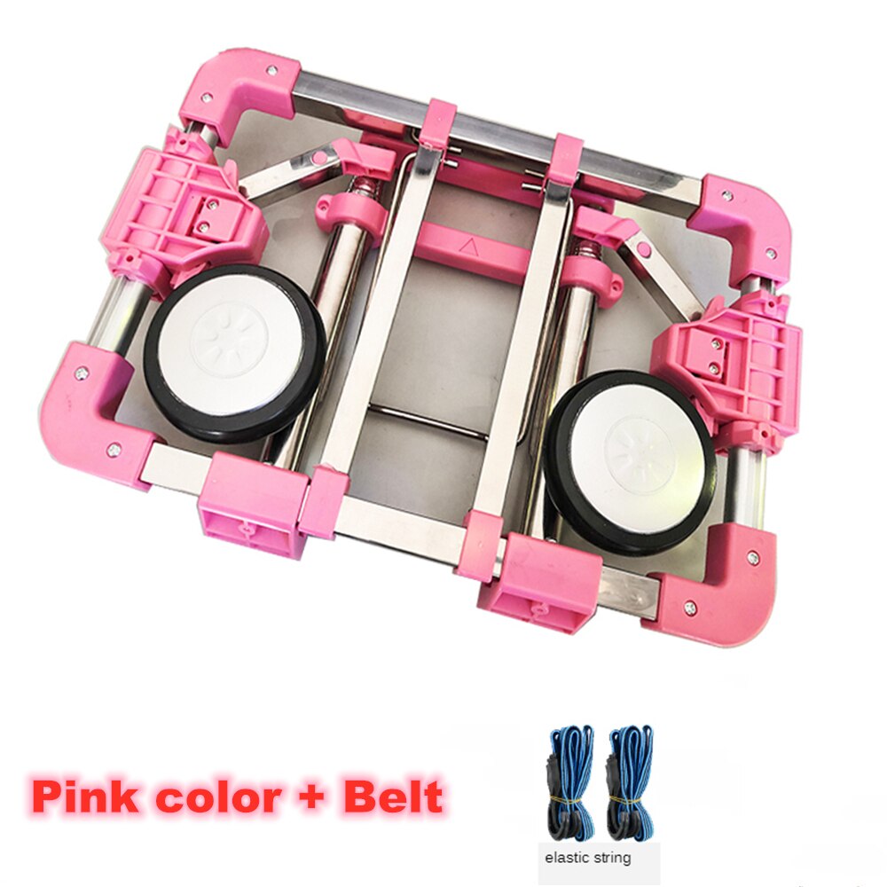 B-LIFE Folding Hand Truck and Dolly Cart Stainless Steel Portable Folding Hand Cart with Telescoping Handle and Rubber Wheels: P 3