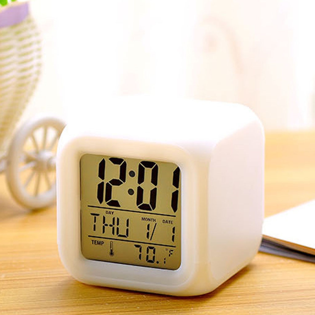 Alarm Clock Cool LED Clock Popular Pattern Night Light Color Clock Leisure durable practical Convenience Home