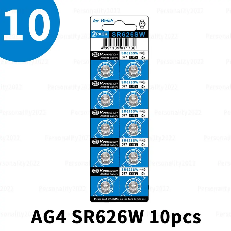 10-100 pz AG4 1.55 v Batteria Alcalina LR66 LR626 L626F SR626SW 377 Batterie a Bottone per Orologio Piccoli Dispositivi Elettronici: giallo