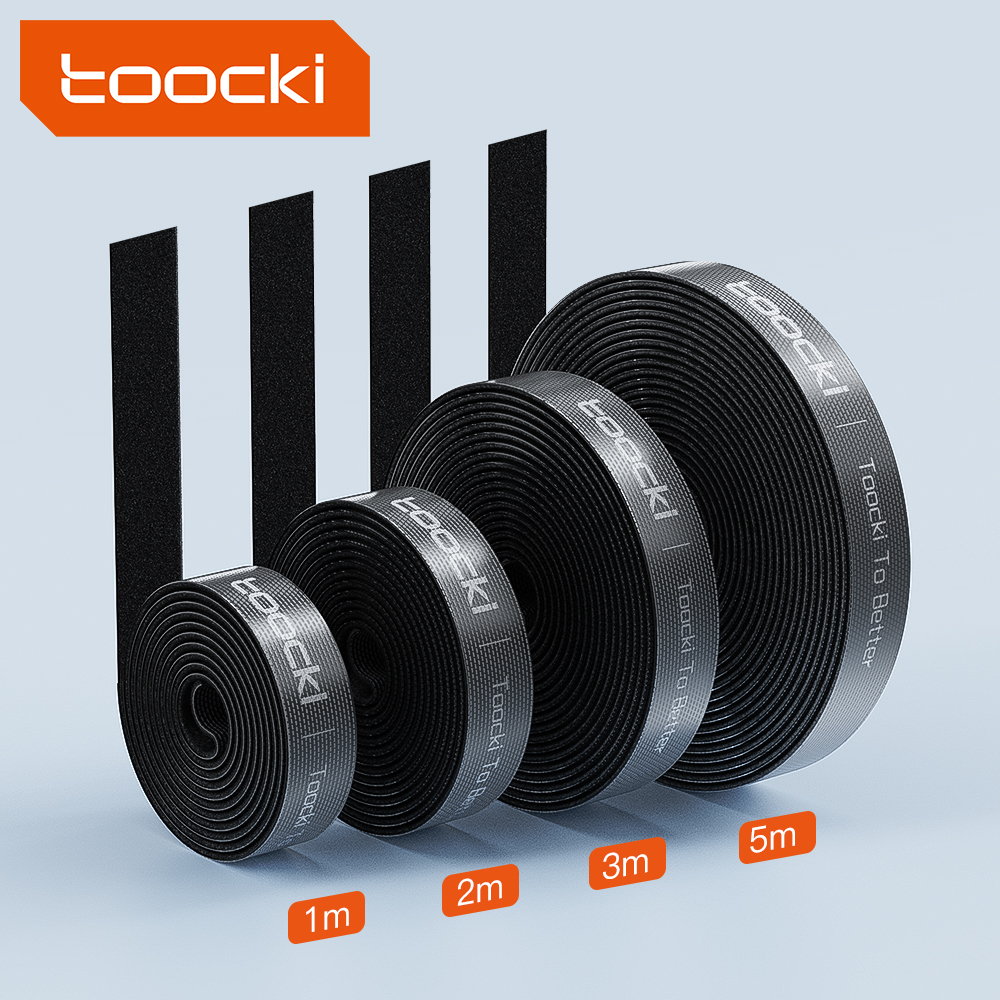 Toocki-organizador de cables de 1-5M, gestión de Cable ordenado de escritorio, Clips enrolladores, Cable para soporte de ratón, teclado, auriculares, Protector de Cable