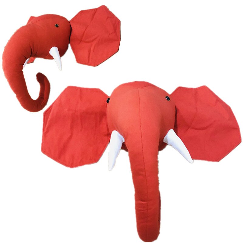 Nordisk stil djurhuvud barnrum dagis dekorativa ornament väggdekoration / väggdekor: Rödbrun elefant