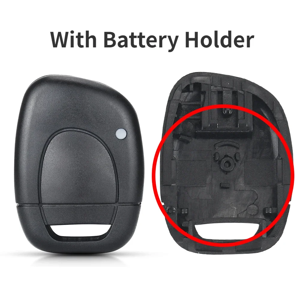 KEYYOU Chiave A Distanza dell'automobile Caso Borsette per Renault Clio II 2001-2008 Simbolo 2011 Kangoo 2002-2004 n72 VAC102 Senza Supporto Della Batteria: nero