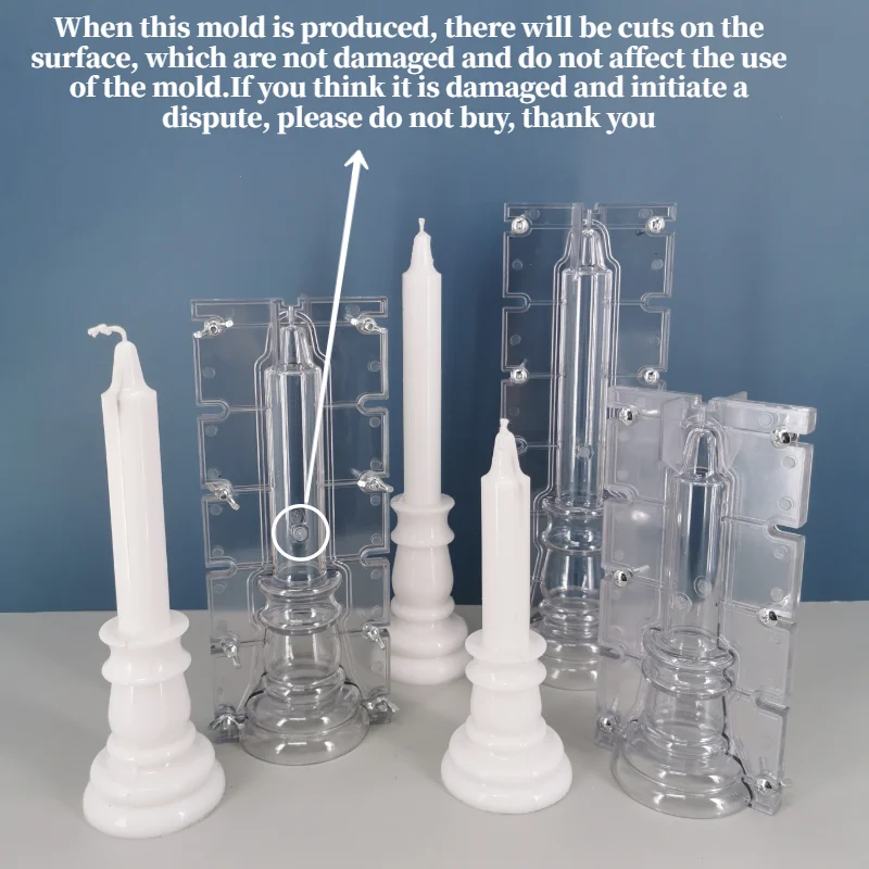 Candelabro cilíndrico de aguja grande con forma de vela, molde de plástico, vela artesanal para iglesia, Kit hecho a mano, decoración de de boda y de cumpleaños