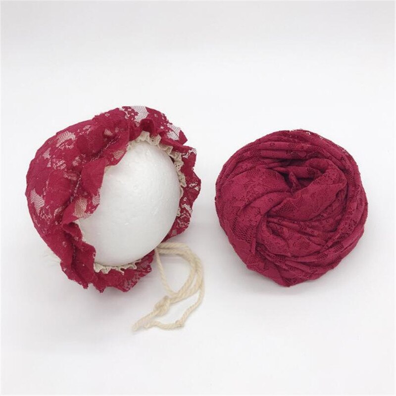 Chapeau en dentelle extensible pour -né | Couverture enveloppantes, accessoires pour photos de bébés, vêtements pour photos de bébés: wine red