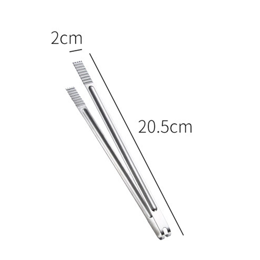 Portable Food Tongs Stainless Steel Tongs Kitchen BBQ Meat Salad Bread Cooking Tongs Food Clip Barbecue Clip Tongs Kitchen Tools: 8Inch