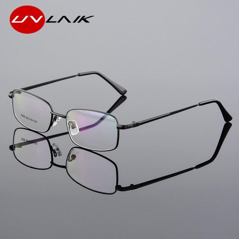 UVLAIK Vintage Men Titanium Alloy Optical Glasses Frame Ultralight Square Business Myopia Prescription Computer Eyeglasses