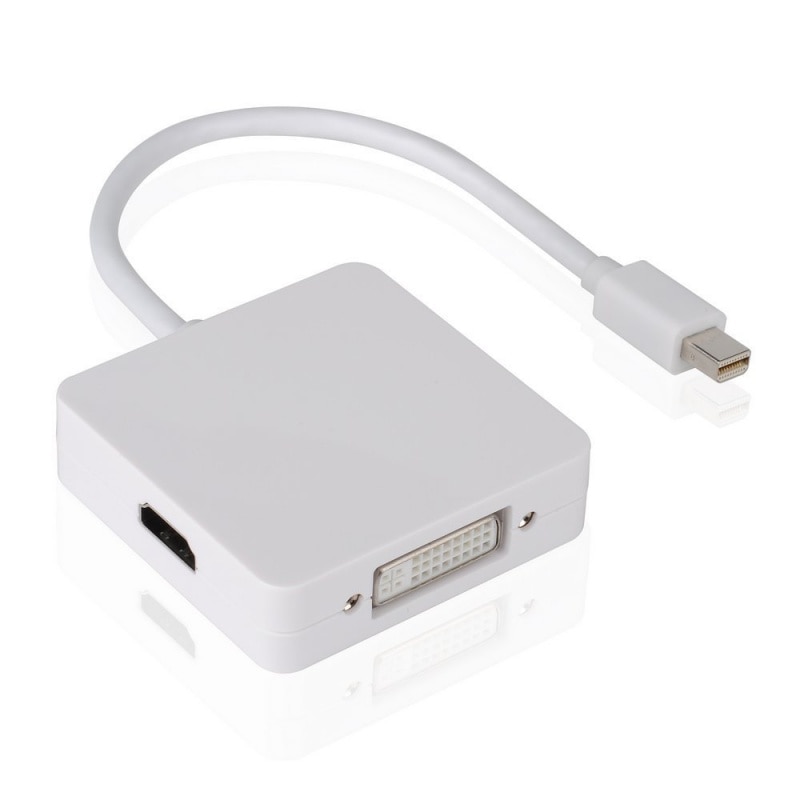 Mini Display Port Thunderbolt HDMI / DVI / VGA 3 in 1 Mac Pro Display Port Cable Conversion Adapter for Apple MacBook Air