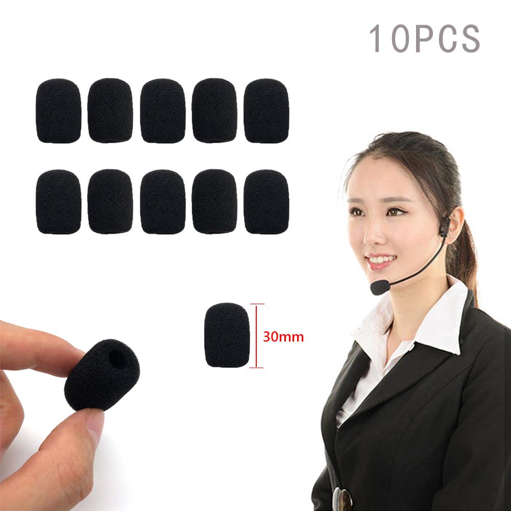 10Pcs 30Mm Zachte Elastische Spons Microfoon Hoofd Cover Foam Spons Voorruit Mic Covers Voor Headset Mouw Mic