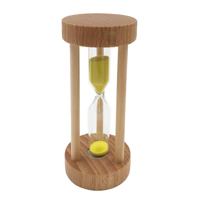 Sablier de verre en bois, 3 Min, Orange, horloge, décoration de Table, de bureau, minuterie de cuisine, pour enfants: Yellow