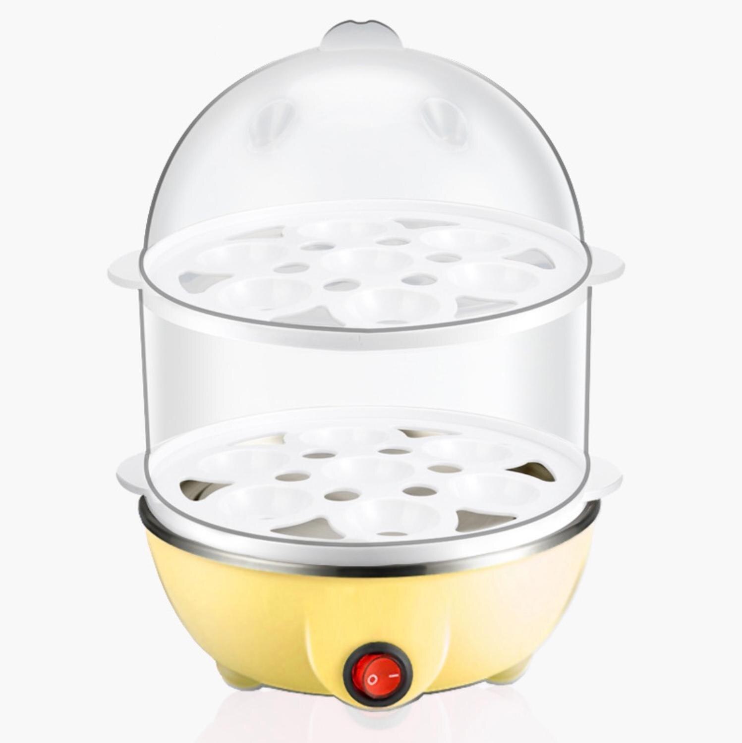 Multifunctional Egg Steamer Egg Cooker Mini Stainless Steel Breakfast Machine Sterilize Baby Bottles for Kids Adults: YELLOW