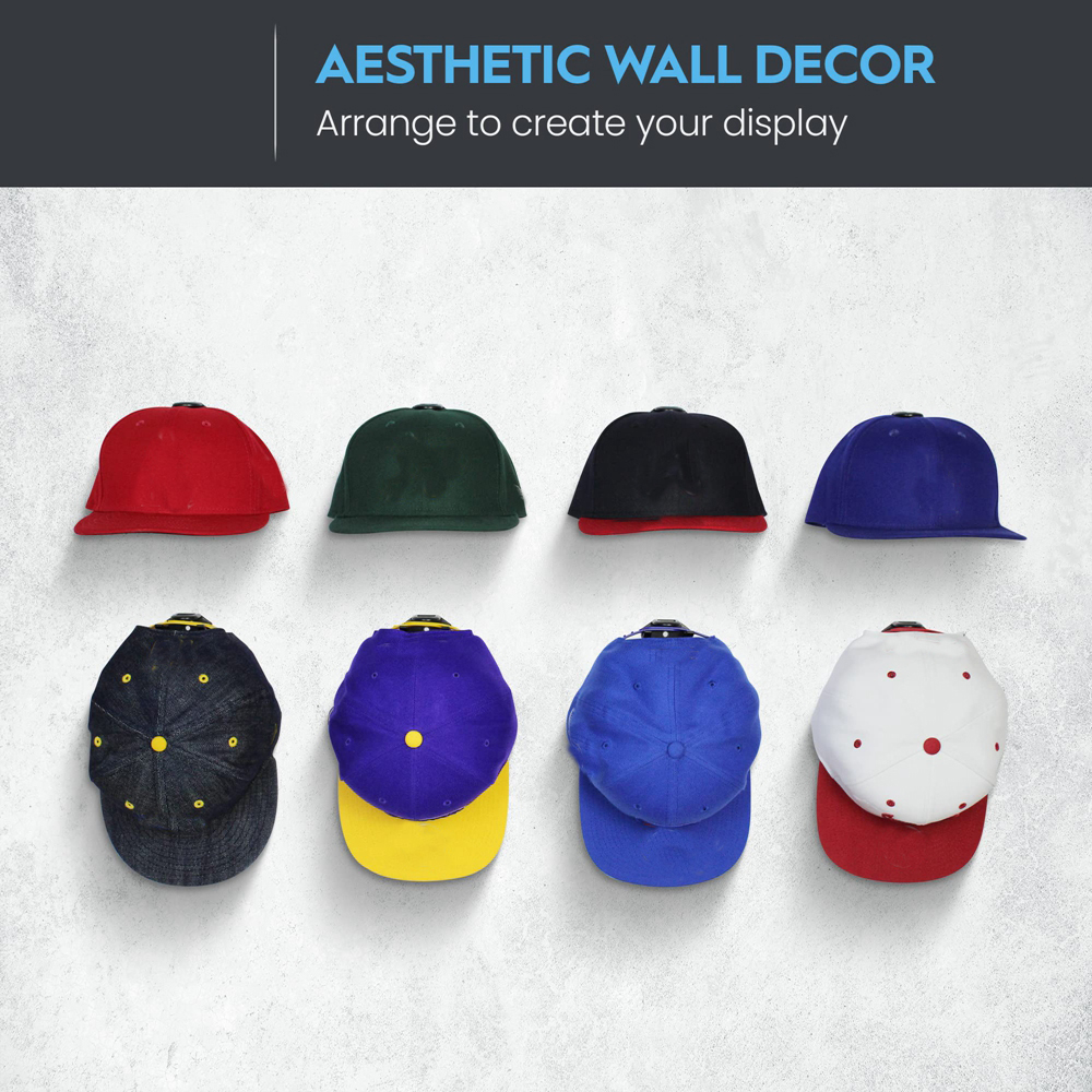Estante para gorra de béisbol, soporte para sombrero, organizador de almacenamiento, perchas modernas para gorras de béisbol, organizador colgante para puerta y pared, 8 Uds.