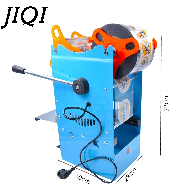 JIQI Manual Handle cups sealing machine hand electric drink sealer pressure lid sealing maker Bubble milk tea shop closure Cup