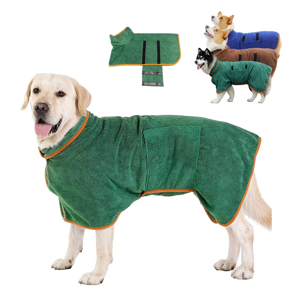 Haustier Hund Bademantel Schlecht Handtuch Klett Einstellbare 365 Mikrofaser Super Saugfähigen Schnell Trocknende Weichen Labrador Mantel für Welpen Hunde XS-XL